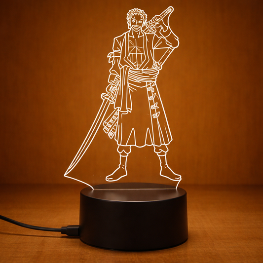 Lámpara LED 3D Zoro – Luz Neón Decorativa para Setup Gamer y Habitación